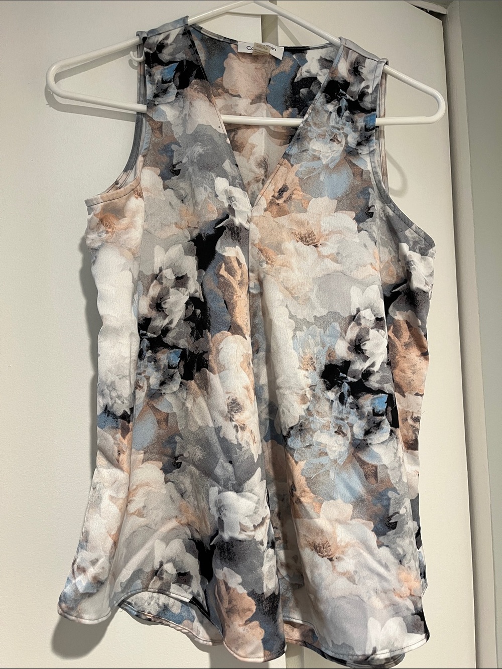 Calvin Klein Floral V-Neck Sleeveless Camisole - Multi-Color